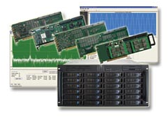 可選 250 MB/s, 500 MB/s, 800 MB/s, 1.0 GB/s, 1.4 GB/s, & 2.8 GB/s 的高速記錄速率。

高達(dá)96TB的磁盤存儲(chǔ)。

采樣速率和存儲(chǔ)容量可括展的。

多通道

可選 8-位, 14-位, 16-位 的分辨率。

