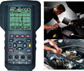 頻寬:DC-1MHz ,45組參考波形記憶供汽車檢修對照使用,雙通道和自動文件位(Auto Calibration),測試檢查組件信號在傳感器(sensor)、 提速器(actuators)、點火系統(tǒng)(ignition)和電機系統(tǒng)(electrical)。