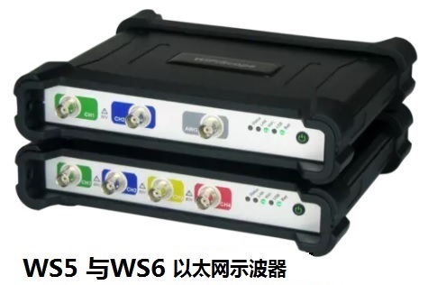 WS5\WS6以太網(wǎng)示波器1 GSa/s采樣，2~4通道14位高分辨率以太網(wǎng)LAN示波器。8、12、14、16位動態(tài)分辨率，0.25%直流垂直精度，0.1%典型值，高達(dá)250 MHz帶寬，每個通道最多256 MB內(nèi)存，
高達(dá)200MSa/s的連續(xù)存儲硬盤速率
