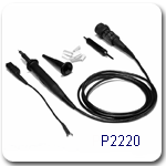 P2220 200-MHz無源電壓探頭允許您使用探頭頂部的開關來選擇1X或10X衰減。此探頭與TDS200、TDS1000、TDS2000及TPS2000系列示波器都兼容。P2220 探頭還提供了不超過30 VRMS的浮動測量能力.